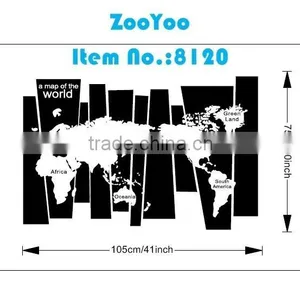 ALFOREVER Vinyl Black Wallmap Decals,vinyl Wallmap Sticker thumbnail-6