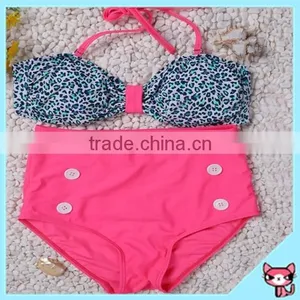 Blue Leopard Pattern Swimwear for Mature Women thumbnail-1