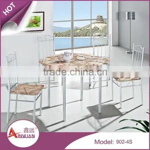 Foshan Furniture Wood Dinner Table Designs 4 Seater Model Restaurant Round Dining Table Set thumbnail-1
