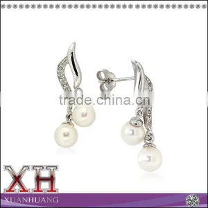 Freshwater Pearl Sterling Silver Dangle Fancy Earrings thumbnail-1