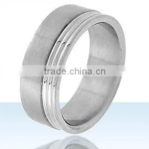 Titanium Jewelry, Fashion Titanium Ring With Carved Lines on One Side, Price Starts From US$ 2.25 per Piece thumbnail-1