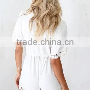 Chic Cream Lily Playsuit Custom Printing One Piece Jumpsuit Sex Jumpsuit thumbnail-3
