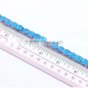 Custom 925 Sterling Silver Blue Fire Opal Girls Fancy Bracelets thumbnail-3