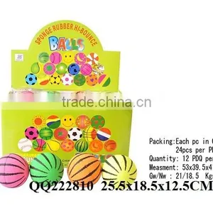 So Beautiful Hot Sale 63mm Watermelon Design Fluorescence Rubber Ball thumbnail-1