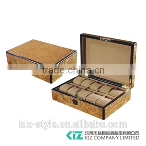 Hot Sell 10 Slots Wooden Watch Storage Box, Packaging Box With Key Lock Closure thumbnail-1