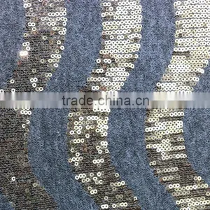 Rayon Polyester Blend Shinny Stripes Sequins Gold Sequin Fabric Sequin Embroidery Gold Sequin Fabric thumbnail-2