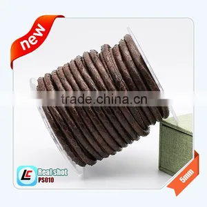 Real 6mm Top-quality Brown Snakeskin Leather Cord for Designed Bracelets thumbnail-1