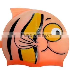 Logo Printing Custom Silicone Cartoon Swimming Cap, Custom Printed Ear Production Swim Cap thumbnail-1