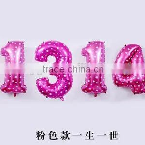 40 Inch Number Balloons Blue and Pink Foil Helium Balloon for Party Decoration Globos thumbnail-3