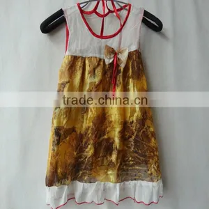 2015 Newest Style Fashion 100% Pure Minion Silk Dress for Children thumbnail-1