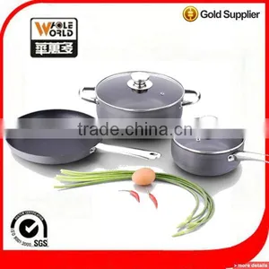 5PCS Non-stick Hard-anodized Cookware Sets With Glass Lid thumbnail-1