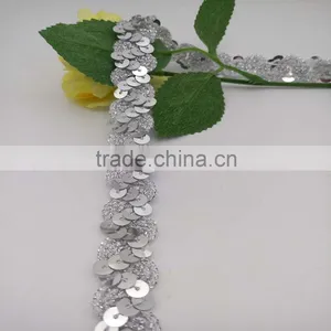 Lampshade Vintage Silvery Lace Embellishment Metallic Loose Silver Sequins Trimming thumbnail-1