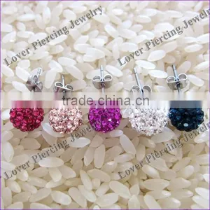 Fashion Crystal High Polish Stainless Steel Ear Piercing Ring [FC-852] thumbnail-1