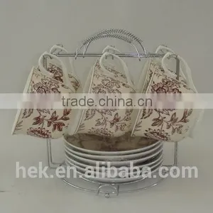 Flower Colored Tea Cup and Saucer Sets thumbnail-3