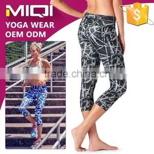 2016 Cheap Wholesale Ladies Capri Pants Nylon Spandex Women Sexy Running Yoga Pants thumbnail-3