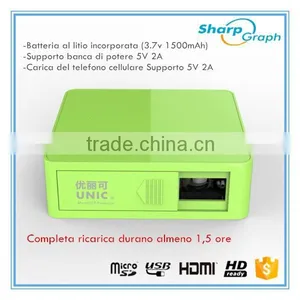 In Stock!!! 2016 High Quality 800 Lumens Cheap Mini Native HD LED USB DLP Projector UC50 1080P 3D Micro Hologram Projector thumbnail-2