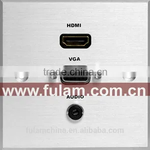 Smart Home 86 Type Aluminum HDMI USB Wall Outlet thumbnail-1