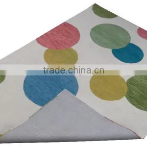 Multi Colour Circles Design Hand Tufted Cut Pile Wool Carpets thumbnail-3