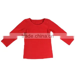 New Style Baby Girls Long Sleeve T Shirt Fancy Solid Sleeve Ruffle T Shirt For Girls Top Sale Cotton T Shirt Child Blank thumbnail-2