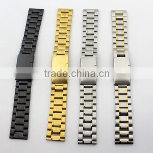 18mm 20mm 22mm 24mm Butterfly Buckle Watch Parts Solid Stainless Steel Band thumbnail-3
