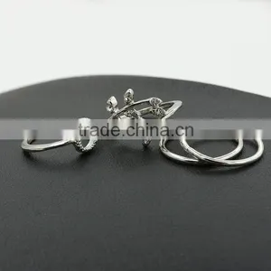 Fashion Latest Gold Finger Multiple Engagement Ring Set for Women thumbnail-5