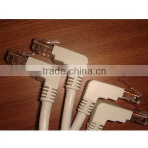 2ft CAT5e RJ45 Shielded 90 Degree Down to Straight FTP Ethernet LAN Cabl thumbnail-2