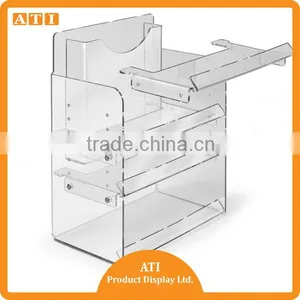 Blue and Clear 4 Tiers Acrylic Cosmetic Merchandise Stock Holder for Cosmetic thumbnail-6