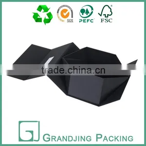 High Quality Recycled Black Folding Packaging Paper Box thumbnail-1