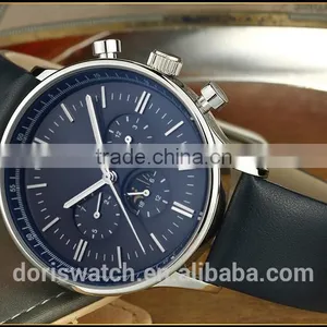 New Products With Your Logo Luxury Three Eyes Case Leather Light at Night Sports Watches Men thumbnail-2