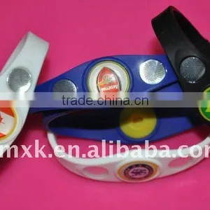 Custom Country Flag Power Energy Silicone Balance Bracelet thumbnail-1