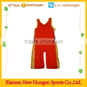 Stylish Custom Logo Sublimated Wrestling Singlets for Sale thumbnail-1