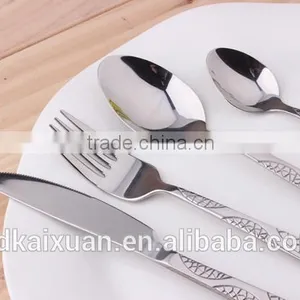Fashional Design Stamped Pattern Stainless Steel Cutlery Set KX-S146 thumbnail-1