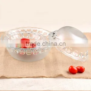 3pcs/set Apple Shape Deep Glass Fruit Bowls Set With Iron Stand thumbnail-2