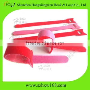 Custom Hook and Loop Strap Adjustable Cable Ties Red Color thumbnail-1