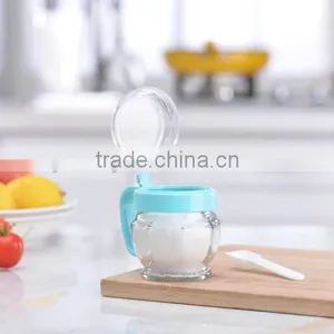 2016 Hot Sale High Kitchen Colored Quality Glass Spice Jar With Spoon thumbnail-4