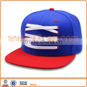 China Snapback Cap/hat Manufaturer Custom Flat Brim Cap With Shoestring thumbnail-3