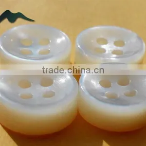 4MM Thick 10MM in Diameter Natural White Mother of Pearl Shell Carving High End Men's Shirt Button thumbnail-1