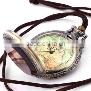 Vintage Australia Map Pendant Fob Necknace Chain Quartz Pocket Sport Watch thumbnail-6