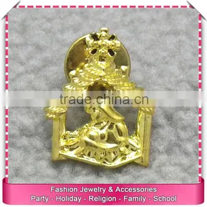 Angle Shaped Imitation Pearl Brooch, Fashion Imitation Gold Brooch Wholesale thumbnail-2