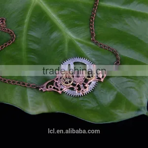 New Design Steampunk Gear Bat Pendant Statement Necklace 2015 Yiwu Fashion Imitation Jewelry Hot Sale thumbnail-2