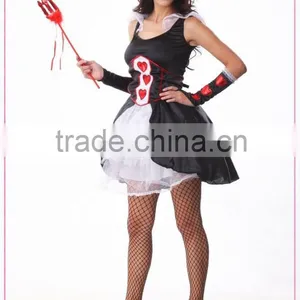 High Quality Fairytale Costumes Red Heart Queen Costume Ladies Halloween Costumes thumbnail-2
