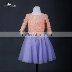 FQ-2 Cheap Latest Dress Designs For Flower Girl Net Dresses thumbnail-1
