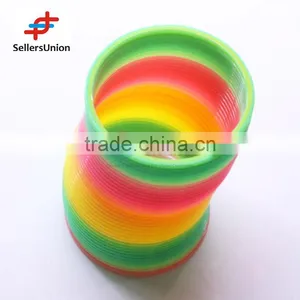 No.1 Yiwu Exporting Commission Agent Wanted Plastic Rainbow Circles Hot Selling Coil Spring Toy for Kids thumbnail-1