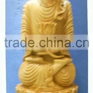 Wooden Handicraft Buddhism Sculptural Decor Gift Carving Handmade Sandalwood God Buddha Statue thumbnail-1