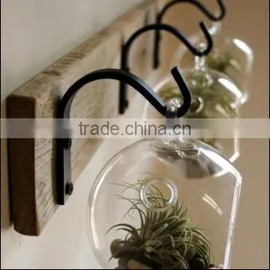 Wooden Strips Board With Wrought Iron Hooks( No Glass Globe Decor) thumbnail-1