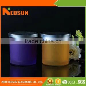 New Products 2017 Purple and Orange 2017 Factory Glass Candle Jars and Lids thumbnail-1