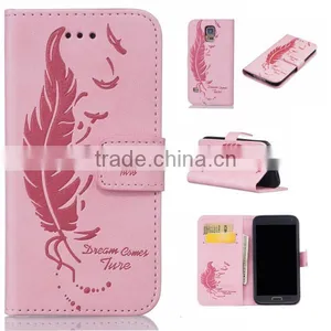 Double Embossed Phone Case Leather Back Cover Flip Phone Hull for Samsung S5 thumbnail-2
