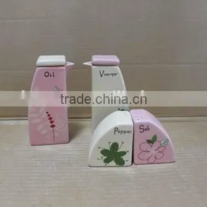 Good Ceramic Salt Pepper Oil Vinegar Set of New Classic thumbnail-1