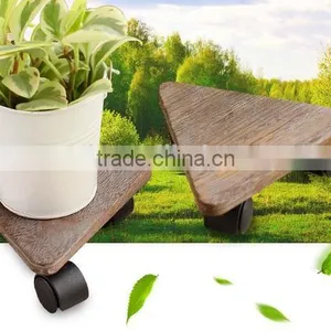 Modern Designwood Mat With Wheels for Your Flower Pot thumbnail-3