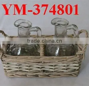 Willow Candle Holder With Beautiful Glass thumbnail-1